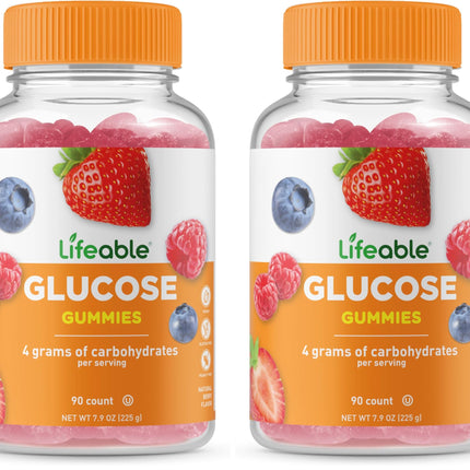 Lifeable Glucose Gummies – Mixed Berry, Gluten Free & Non-GMO (90 Gummies Pack)