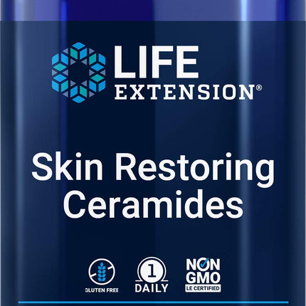 Life Extension Skin Restoring Ceramides - 50 Veg Capsules | Vegetarian Phytoceramide Supplement