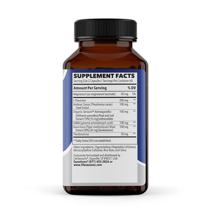 LifeSeasons Anxie-T: Stress Relief Supplement for Calm Focus | 120 Capsules