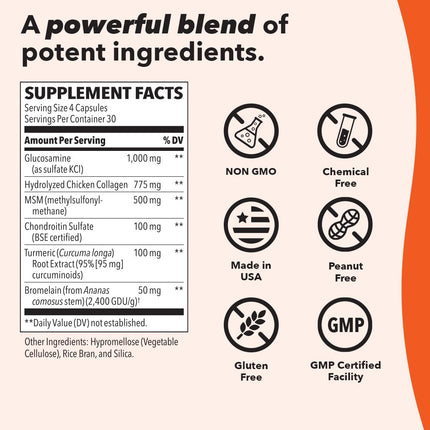 LifeSeasons Mobili-T Joint Support Supplement - MSM, Chondroitin, Collagen, Glucosamine & Turmeric | 208 Capsules