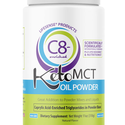 LifeSense C8 MCT Oil Powder Unflavored – Keto-Friendly, Coconut-Sourced | PhD Nutrition USA