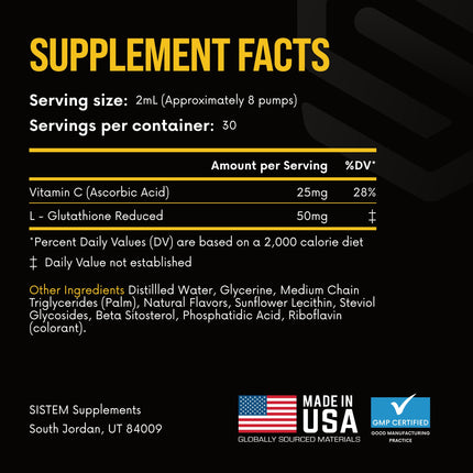Sistem Liposomal Glutathione Supplement, Antioxidants, Detox Cleanse, Immune Support Supplement, Vitamin C, Liposomal Spray, Glutathione Serum, Tropical Citrus Flavor