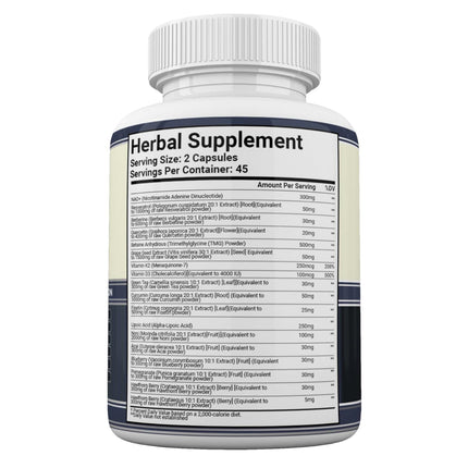 GI.DA. Culture NAD+ NMN Capsules with Resveratrol – USA Made, 90 Count, Energy & Healthy Aging