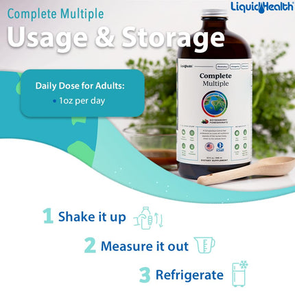 LIQUIDHEALTH Complete Multivitamin for Adults – USA Made, Vegan, Sugar-Free (32 oz)
