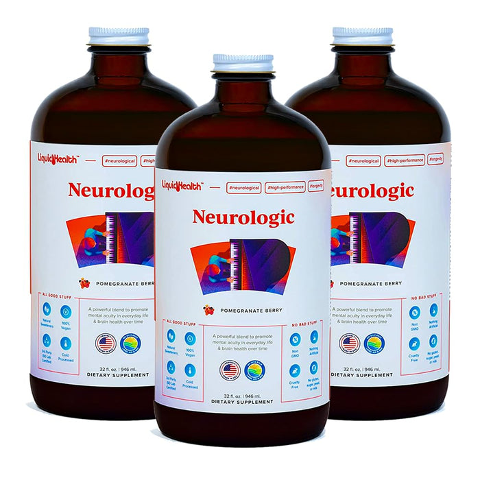 LIQUIDHEALTH Neurologic Focus – Brain Booster Nootropic (USA Made, 3 Pack)