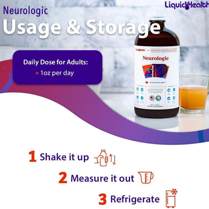 LIQUIDHEALTH Neurologic Focus – Brain Booster Nootropic (USA Made, 3 Pack)