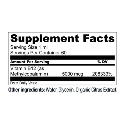 Live Conscious Vegan B12 Sublingual Drops 5000 mcg Methylcobalamin 2 Pack