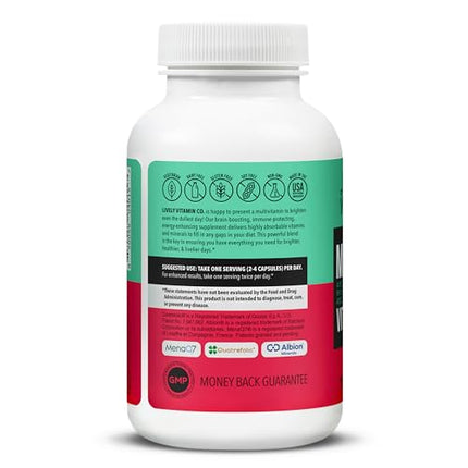 LIVELY VITAMIN CO. Multivitamin - 37 Vitamins & Minerals | 60 Vegetarian Capsules