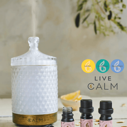 Aroma Diffuser with our Live Calm Oil Set - Energy & Immunity Boost
