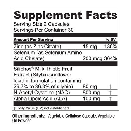 LiverWell Liver Cleanse & Metabolic Support – Milk Thistle, NAC, ALA, Zinc (60 Caps) | Live Conscious