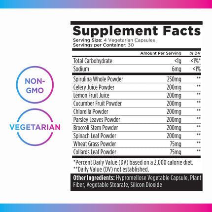 Livingood Daily Greens Capsules – Plant-Based Super Greens for Digestion & Gut Health (120 Ct)
