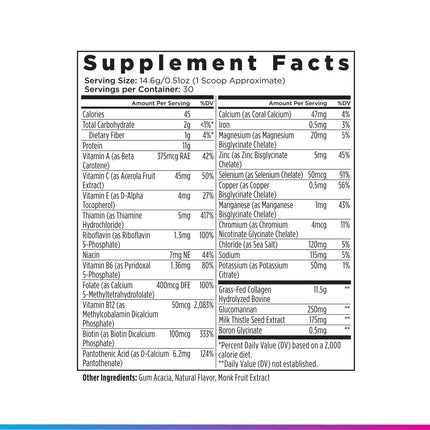 Livingood Daily Collagen Powder Vanilla – Grass-Fed, Vitamin C & Multivitamins, Gluten Free, 30 Servings
