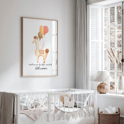 Childrens bedroom decorations | Llama Wall art for Nursery