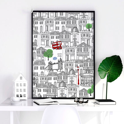 Wall art London | Set of 2 framed travel posters