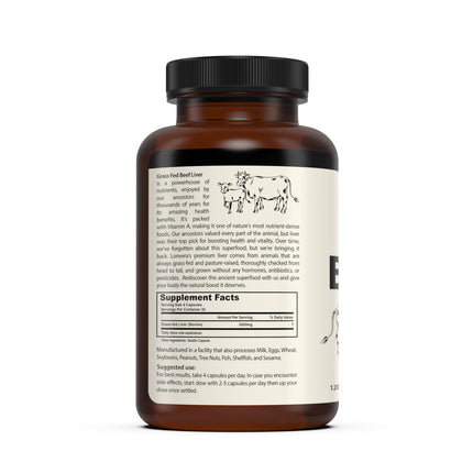 Lonvera Grass-Fed Beef Liver Capsules – 3000mg Freeze-Dried Desiccated Organs for Energy, Joints & Skin