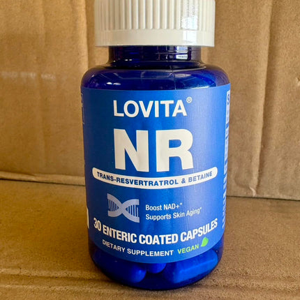 LOVITA NR 350 mg NAD Booster with Trans-Resveratrol & Betaine – 30 Vegan Enteric Capsules