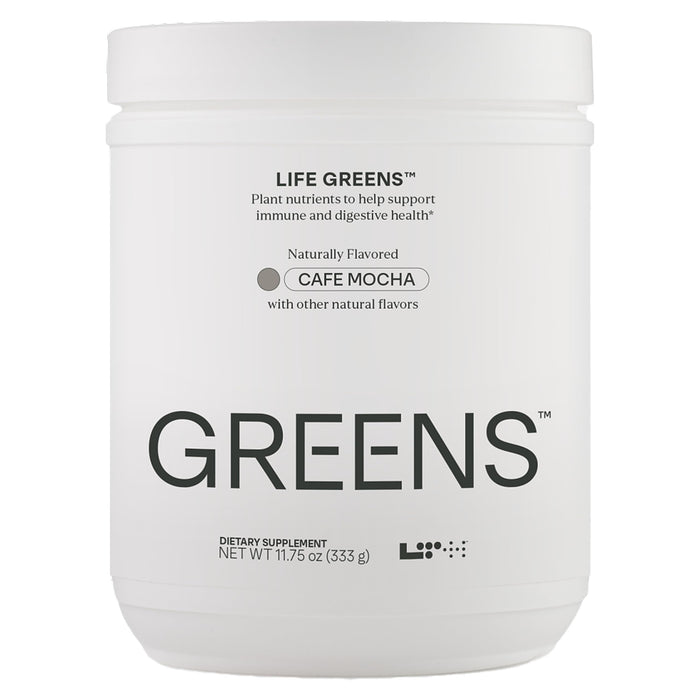 LTH Life Greens – Premium Superfood Powder with Probiotics & Enzymes (Cafe Mocha, 11.75 oz)