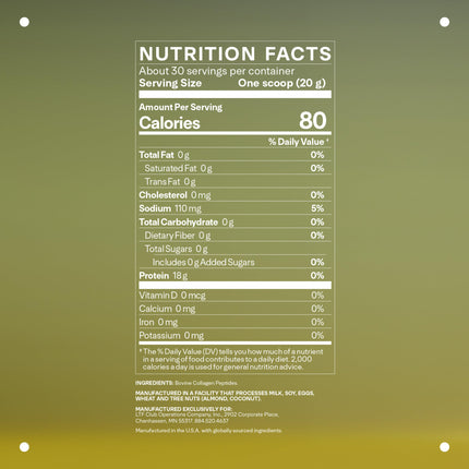 LTH Prime Collagen Peptides - Grass-Fed, Unflavored - 30 Servings