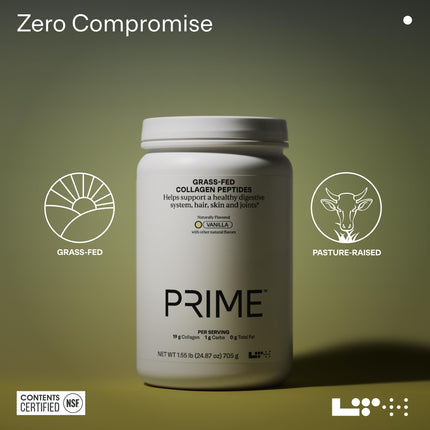 LTH Prime Collagen Peptides - Grass-Fed Vanilla, 30 Servings | Supports Joints, Digestive Health, Hair & Skin