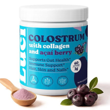 LUCI Colostrum, Collagen & Acai Powder | Gut Health, Immunity, Skin