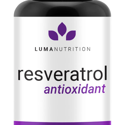 Luma Nutrition Resveratrol 98% Trans-Resveratrol – 600mg, 60 Caps, Vegan & Gluten-Free