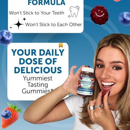 Lunakai Probiotic Gummies – 5 Billion CFUs, USA Made, Vegan, Non-GMO, Gluten-Free | Digestive & Immune Support – 60 Gummies
