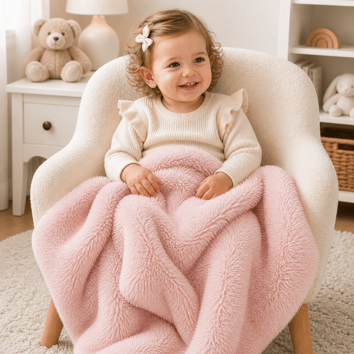 Luxury Soft Fur Baby / Toddler Blanket - Pink