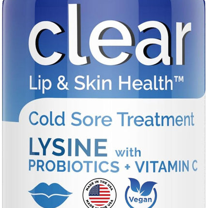 Clear Probiotics Lysine Capsules with Prebiotics & Vitamin C | 1 Month Supply