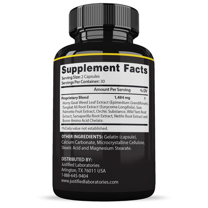 Justified Laboratories Maasalong Advanced Men's Health Formula 2 Pack – 120 Capsules