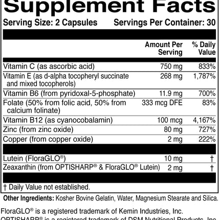 MacularProtect AREDS 2 Formula – Eye Health Vitamin & Mineral Supplement (60 Capsules) | Lutein, Zeaxanthin, B Vitamins
