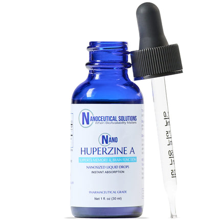 Nano HUPERZINE A – Nanosized Liquid, Instant Absorption, 6000 mcg per Bottle | 30 Servings | Non-GMO GMP Certified