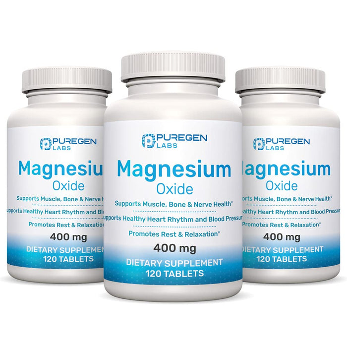 Magnesium 400mg High Potency – Magnesium Oxide | 3 Pack, 360 Count