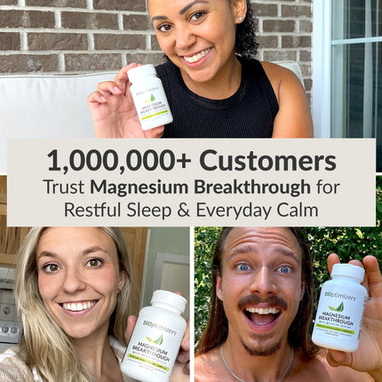 BIOptimizers Magnesium Breakthrough Complex – 7 Mg Forms for Sleep & Focus | 30 Capsules
