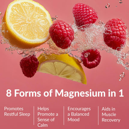 BIOptimizers Magnesium Breakthrough Drink – 8 Magnesium Forms, Electrolytes & Sleep | Raspberry Lemon