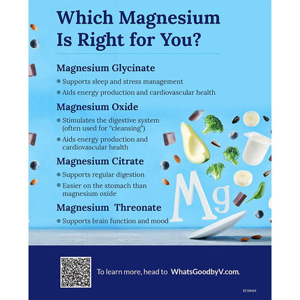 The Vitamin Shoppe Magnesium Taurate 125MG — Energy, Muscle Relaxation & Cardiovascular Health | 180 Veggie Capsules