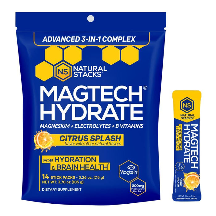 MagTech Hydrate: Sugar-Free Magnesium Hydration Powder (200 mg Mg) – 14 Servings