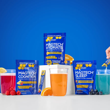 MagTech Magnesium Sleep Powder - Melatonin-Free Sleep Aid (14 Servings) | Magtein L-Threonate, Glycinate & Taurate
