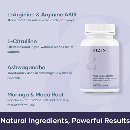 Mars Nitric Oxide Capsules - 120 Capsules | Nitric Oxide 02