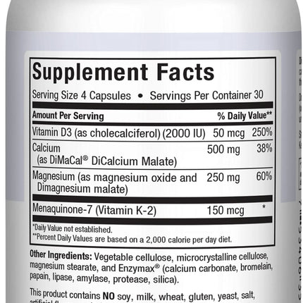Maxi Health Calcium Magnesium Vitamin D3 K2 - Bone & Joint Support (120 Caps)