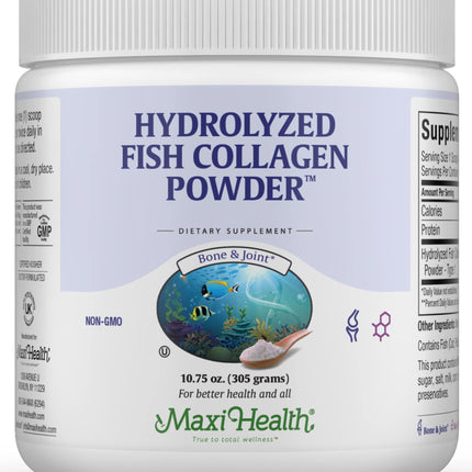 Maxi Health Collagen Peptides Powder – Marine Type I, Unflavored, Wild-Caught (10.75 oz) for Joints, Skin & Nails