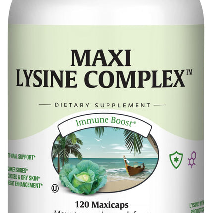 Maxi Health Lysine Complex with Probiotics - L-Lysine 1000mg | 60 Capsules