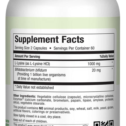 Maxi Health Lysine Complex with Probiotics - L-Lysine 1000mg | 60 Capsules