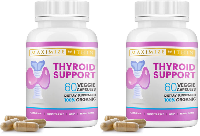 Maximize Within Thyroid Support for Women & Men | Focus, Clarity & Energy (60 Count, Pack of 2)