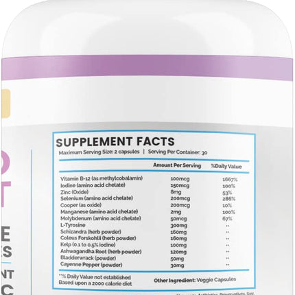Maximize Within Thyroid Support for Women & Men | Focus, Clarity & Energy (60 Count, Pack of 2)