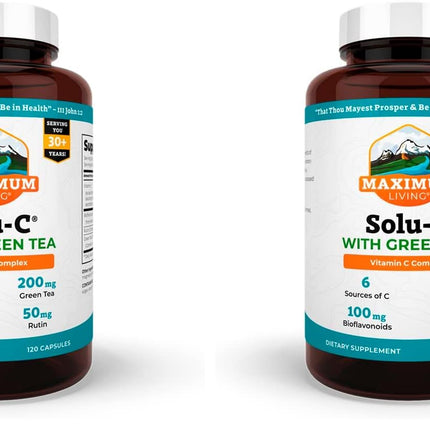 Maximum Living Solu-C with Green Tea, 120 Capsules (Pack of 2)