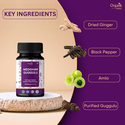 Organic Spree Medohar Guggulu 120 Tablets – Ayurvedic Metabolism & Immune Health (Pack of 2)