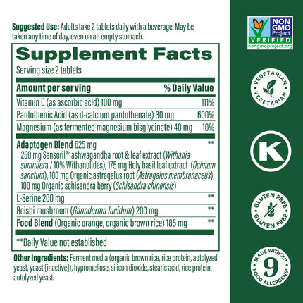 MegaFood Adrenal Strength - Adrenal Support with Ashwagandha, Magnesium Glycinate, Vitamin C | Vegetarian, 60 Tablets