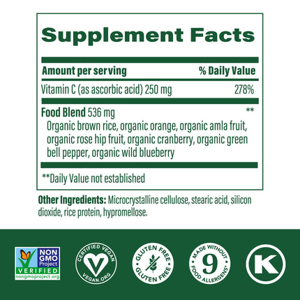 MegaFood Complex C – Vegan Vitamin C with Real Food Ingredients | Gluten-Free, 180 Tablets