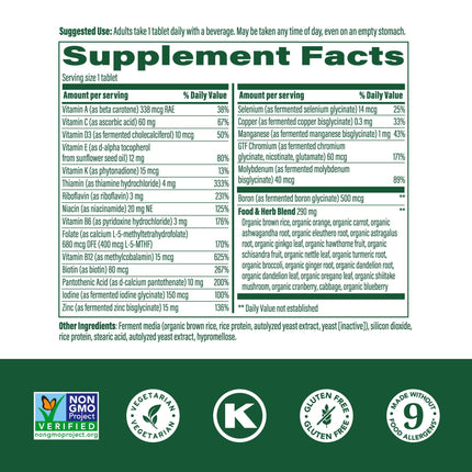 MegaFood Multivitamin for Men 40+ — One Daily, 90 Vegetarian Tablets