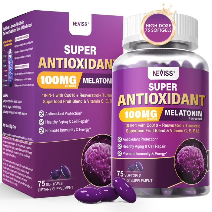 Melatonin 100mg Liposomal – Antioxidant & Cognitive Health, 75 Softgels